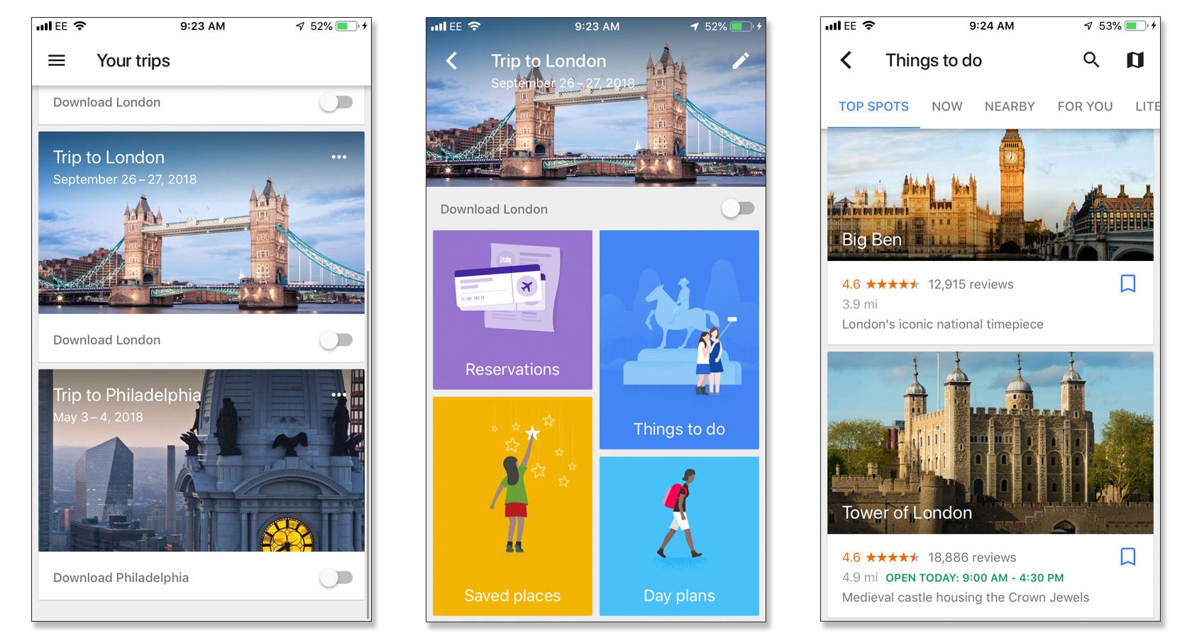 Design and emotion with Google Trips app user personalization
