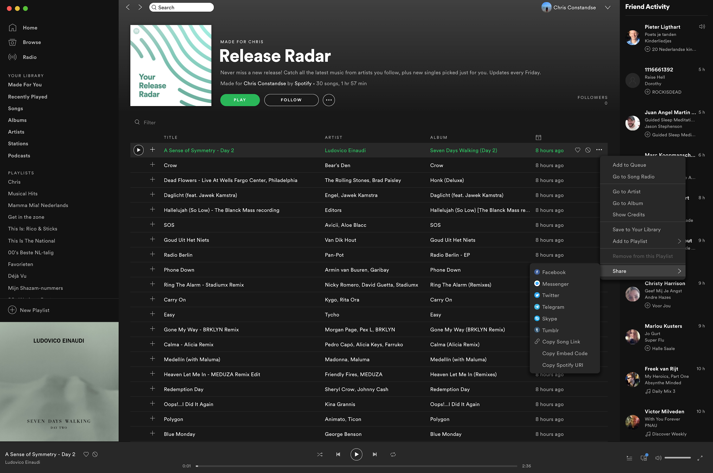 Emotional design example from Spotify