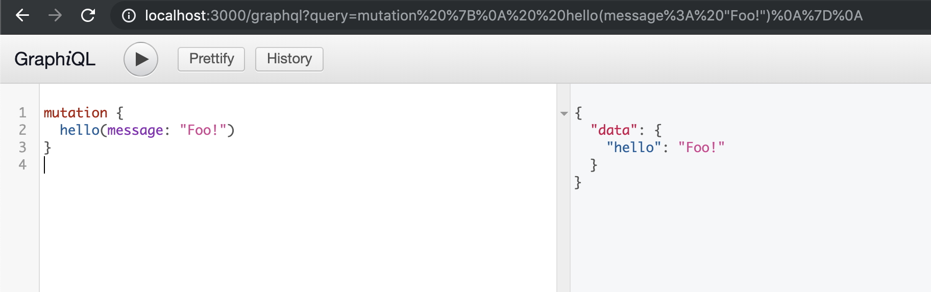 GraphQL tutorial: demostration of mutation