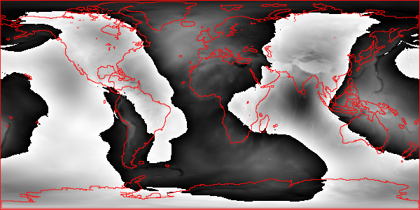This chart depicts the Earth's surface, generated by a Ruby library for geospatial and GIS programming.