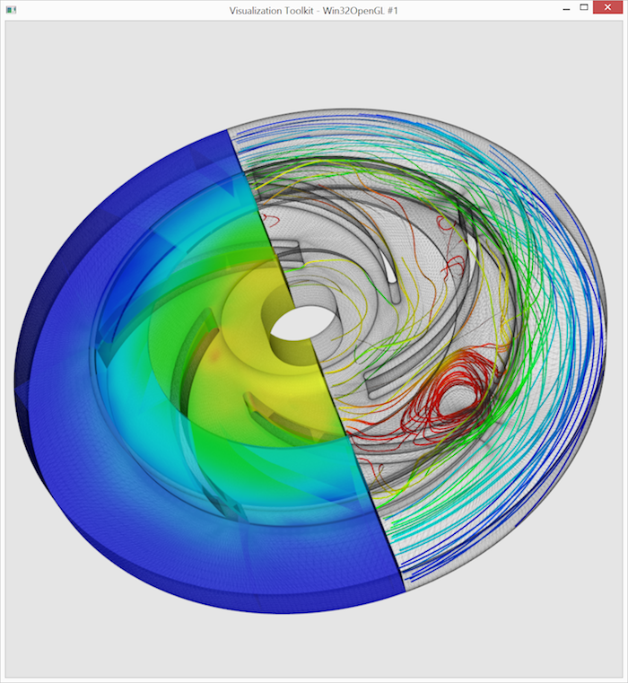 The VTK training exercise results in this complete visualization example.