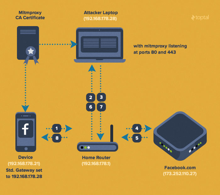 This diagram outlines the steps to reverse engineer a private API.
