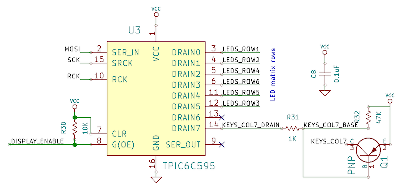 The IC that drives the rows of LEDs looks like this.