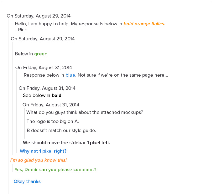 stop inline email conversations with remote teams