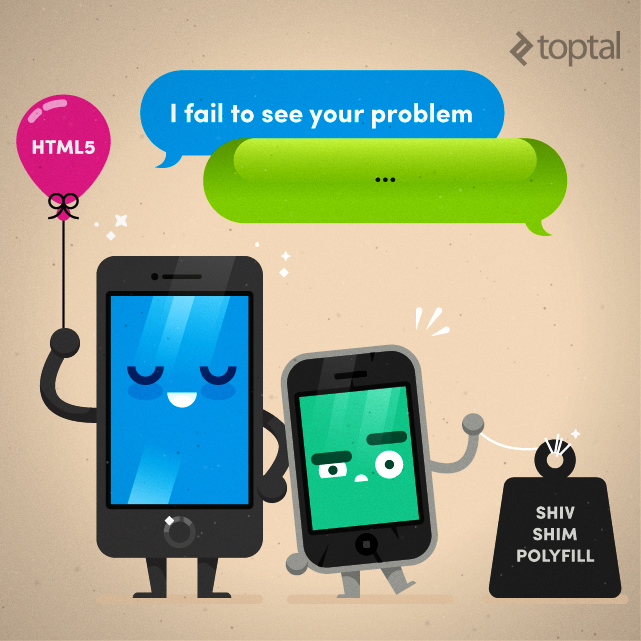 Shiv, shim, and polyfill? Thank goodness most smartphones do not support Flash!