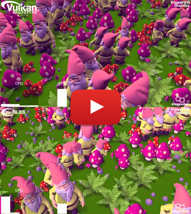 Check out this Vulkan API demo: smooth gnomes vs. choppy gnomes
