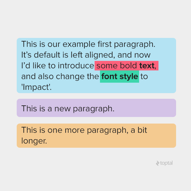 Complex paragraph example with styling.