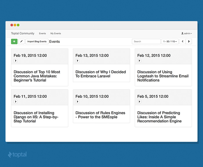 Event entity in main.js
