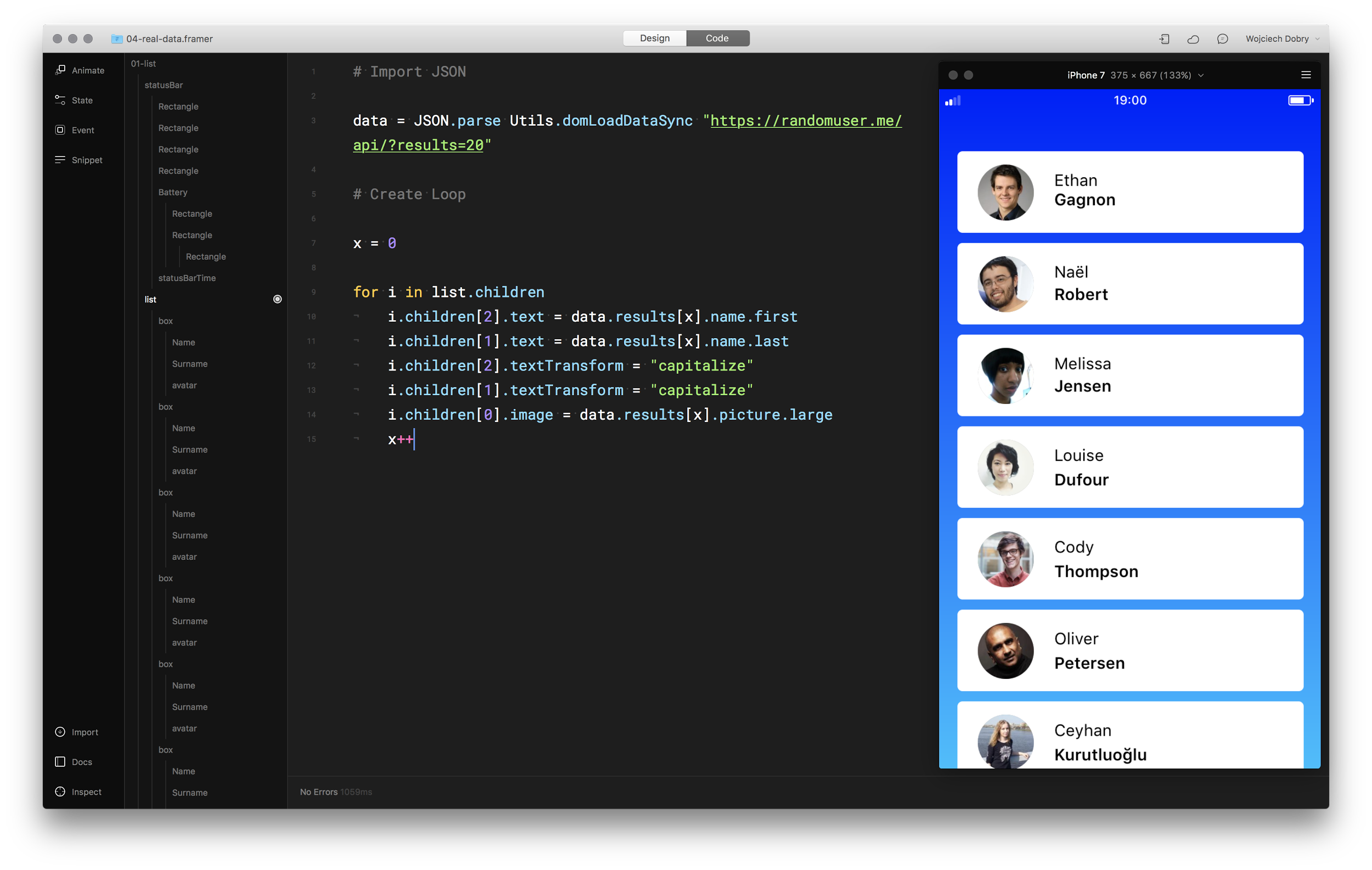 Prototyping with Real Data – A Framer Tutorial | Toptal®