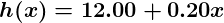 h of x equals twelve plus 0 point two x