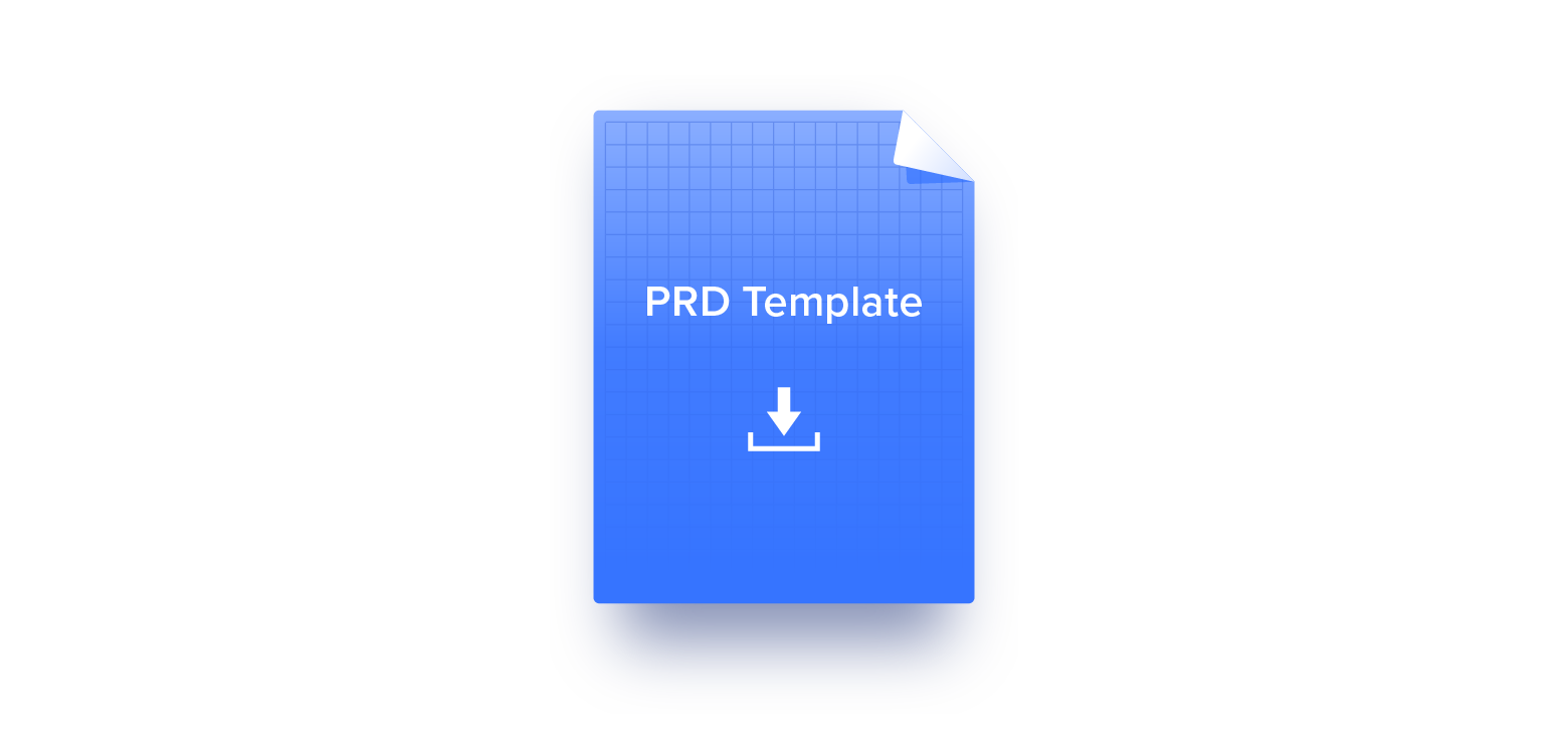 A downloadable Product Requirements Document template. The first section asks for details relating to the product or initiative, the client, the product manager, and the date. There is then a section to outline the purpose of the PRD itself, followed by a section for an executive summary. The next section asks the following questions: Who are we building this product for? Why are we building this product? What are we building? What are we not building? The final section is a list of optional elements: feature list, desired outcomes, user experiences, or use cases; user flows or other diagrams; competitor landscape and market overview; tech stack and requirements; ideal team structure and roles; potential pitfalls; timeline; and go-to-market strategy.*