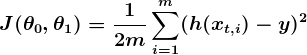 Cost function expressed as a linear least squares function