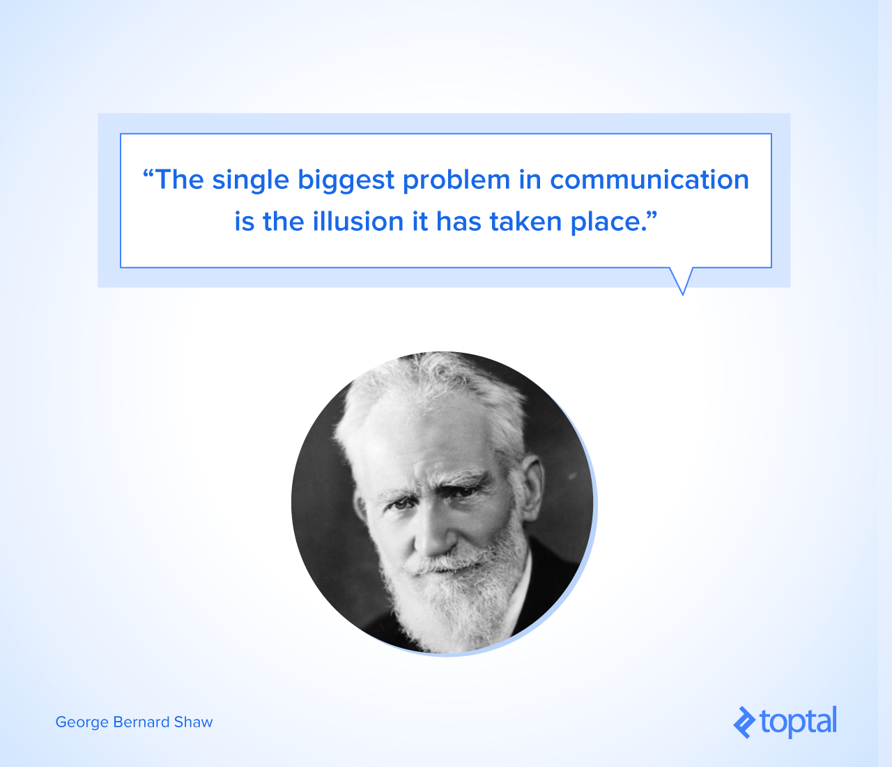 "The single biggest problem in communication is the illusion it has taken place." --George Bernard Shaw